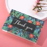 Green Thank You Card Beautiful Card Tropical Plant Pattern Customized